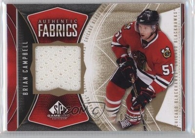 2009 SP Game Used Edition Authentic Fabrics Gold /100 Brian Campbell #AF-BC 2a8