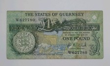 1991 The States of GUERNSEY UK - 1 (One) Pound Banknote Serial No. W 627780