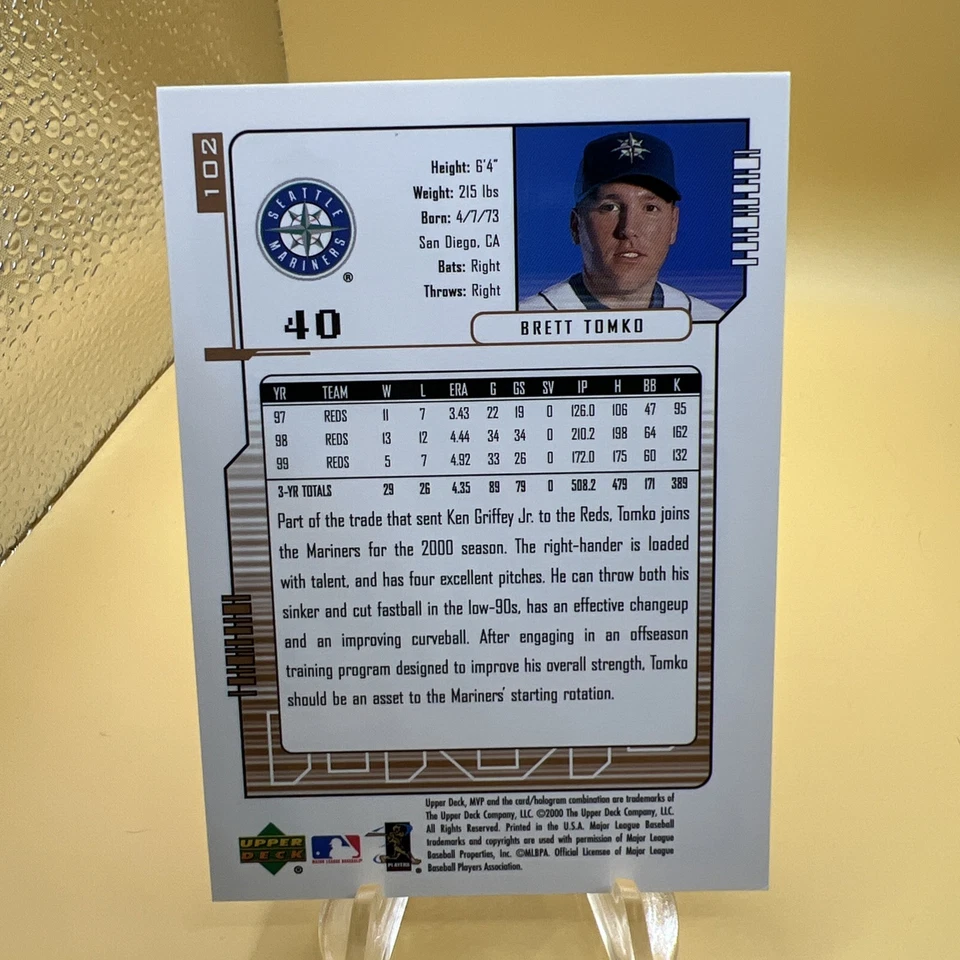 2000 Upper Deck MVP #102 Brett Tomko - Image 2 of 2