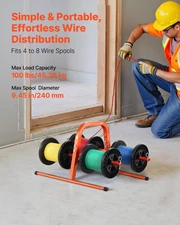 Wire Spool Rack, Easy Lift Design for Electrical Industrial and Retail Use