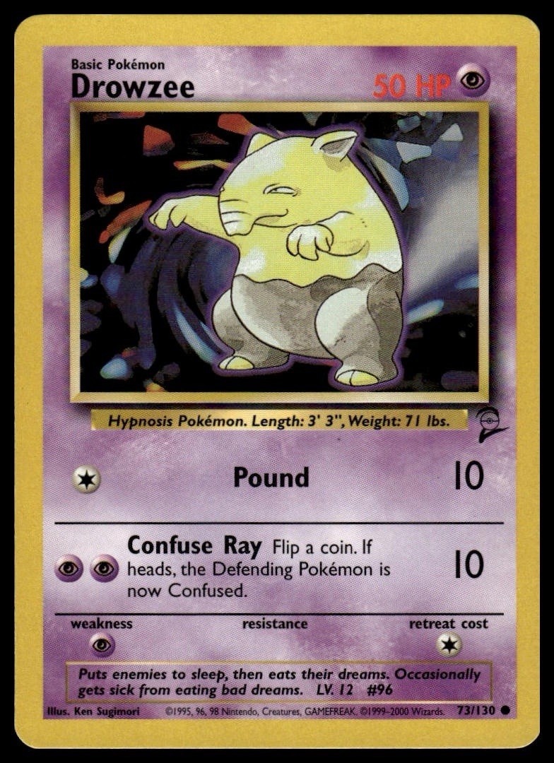 Drowzee 73/130 2000 Wizards Pokemon Base Set 2 TCG