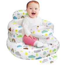 Inflatable Baby Seat for Babies 3 Months & Up, Portable Blow Up Baby Sit Up C...