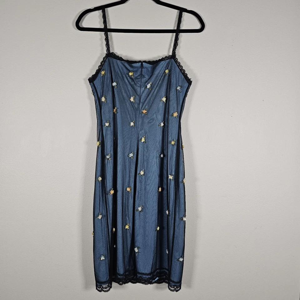 VTG Papell Boutique Sequin Dress Size 10 Y2k Whimsigoth Fairy Grunge Romantic - Image 3 of 4