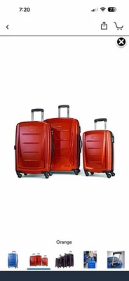 Samsonite Winfield 2 Hardside Expandable Luggage w Spinner Wheels, Orange 3 Set