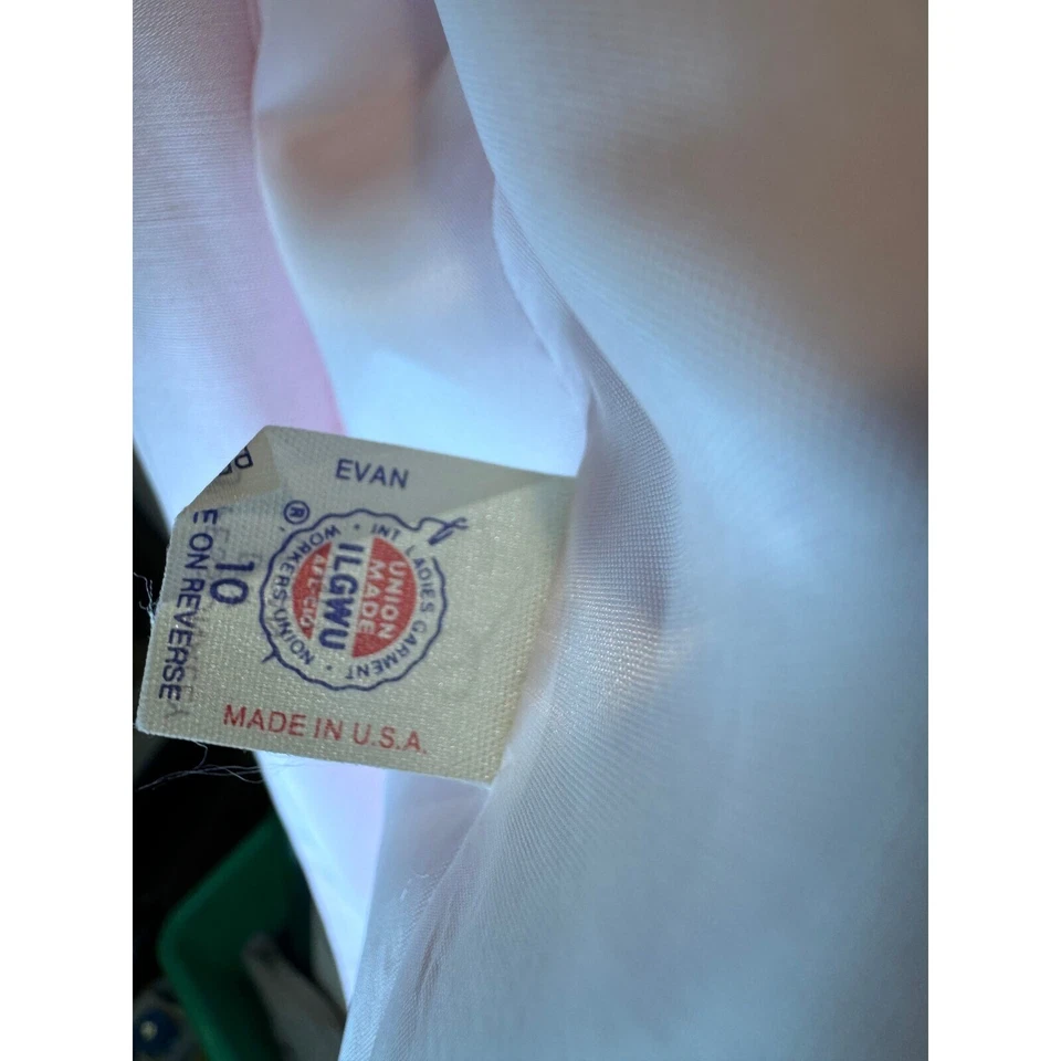 Blazer Vintage Evan-Picono Rosa Lino Talla 10 ILGWU Hecho en Unión EE. UU. Doble Pecho Foto 3 de 4