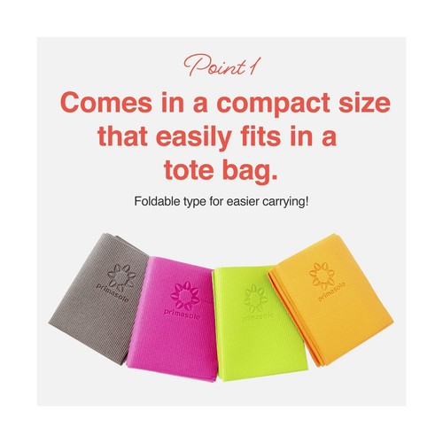 Primasole Faltbare Yoga Reise Pilates Matte Faltbar Leicht Zu Tragen Zum Unterricht Bea... - Bild 2 von 6