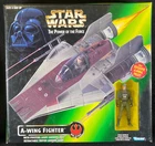 Vintage 1997 Kenner Star Wars POTF 2 A-WING FIGHTER w/Exclusive PILOT Figure MIB