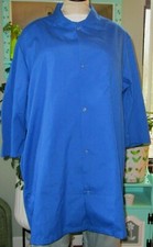 Best Medical Woman Lab Coat Snap 3/4 Sleeve 35" Length Royal Blue Size XL