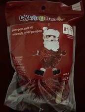 Christmas Craft Pom-Pom Ornament Kits By Creatology Santa DIY Lot Of 4