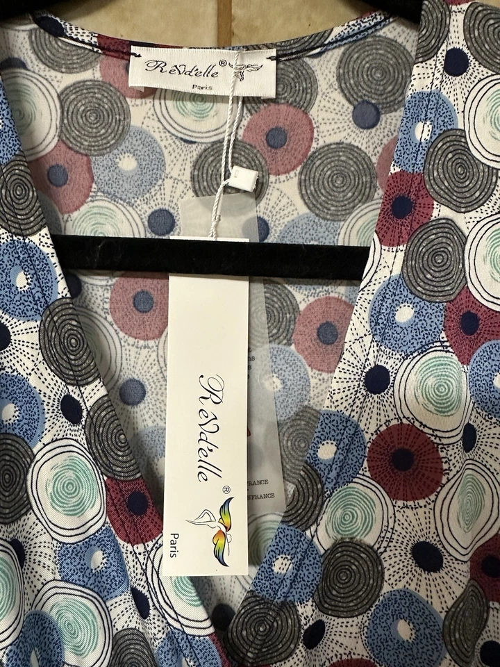 ReVd’elle Paris Side Pleated Body Con 3/4 Sleeve Wrap Dress, Classic core Sz XL Foto 4 de 4