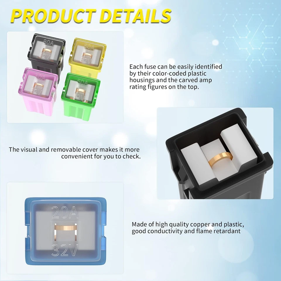 Kit surtido de fusibles en forma de caja Jcase 36 piezas (20A, 30A, 40A, 50A, 60A, 80A) Foto 3 de 4