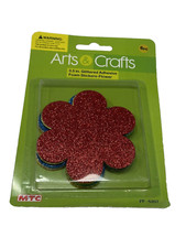 arts  crafts FOAM STICKER SHAPES 6 count glitter FLOWERS lot of 4 packs