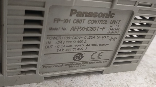 Panasonic FP-XH C60T Control Unit AFPXHC60T-F 100-240V 0.65A 50-60Hz IN 24V - Video 1 of 1