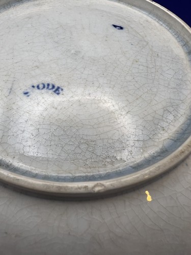 Coppia di piattini antichi Spode motivo transferware blu e bianco lattiera, C 1800 - Foto 6 di 9