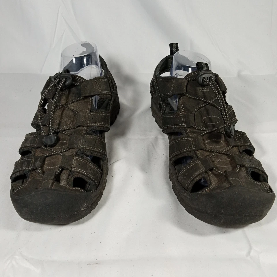 Sandálias esportivas masculinas Merona sapatos pretos cadarços elásticos caminhada caminhada 10,5 - Imagem 2 de 4