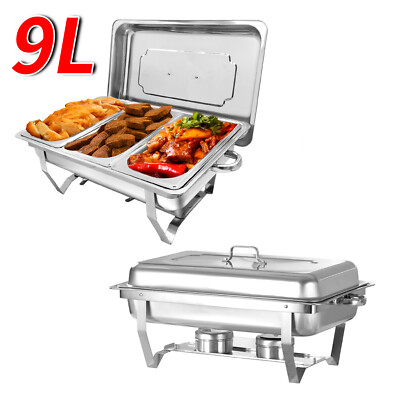 9L Speisewärmer Chafing Dish Wärmebehälter Buffet Edelstahl Catering Party