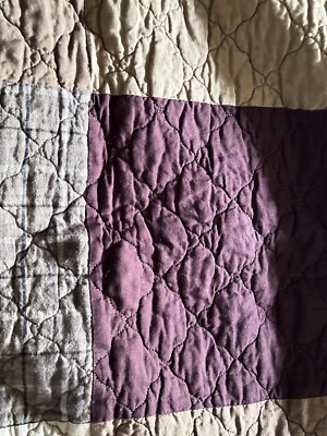 Cracker Barrel Donna Sharp Brown Patchwork Bear Quilt King 114 x102  w/2 Shams