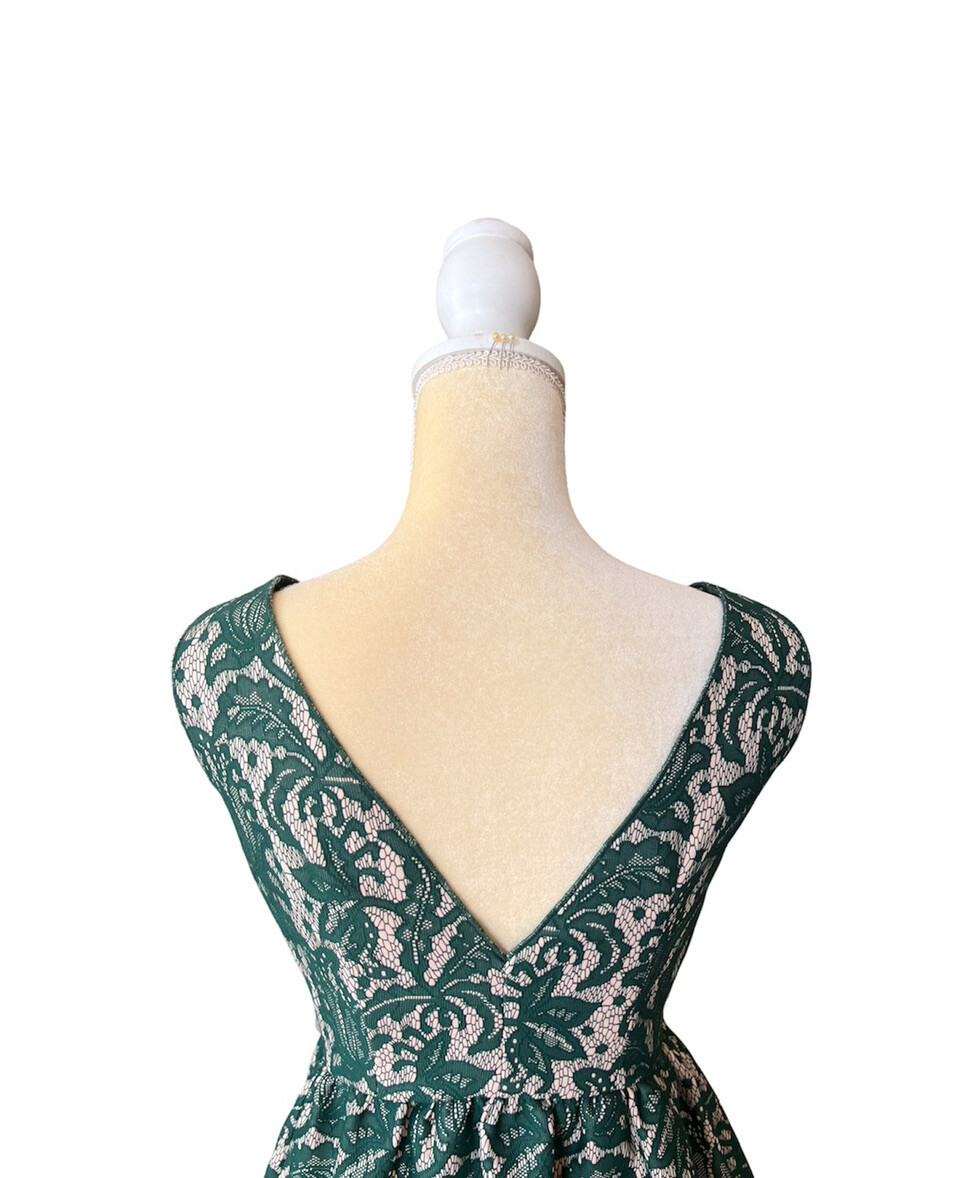 Vintage Zara Emerald Black Lace Tulip Dress Size XS 0 | eBay