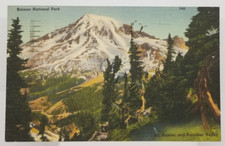 WASHINGTON Mt Rainier National Park Paradise Valley c1950 WA Postcard