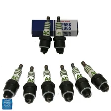 Reproduction AC Delco Fire Ring Spark Plug AC 45 Set of 8