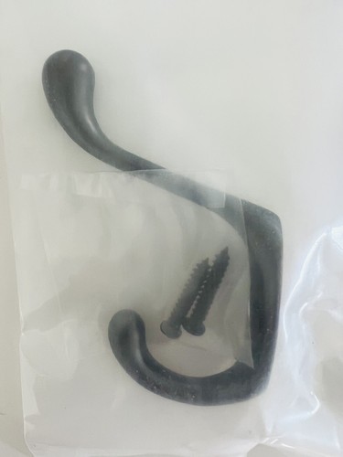 6 Wall Hooks Double Oil Rubbed Bronze COAT HAT WALL SCHOOL TOWEL Hallway NEW - Picture 11 of 11