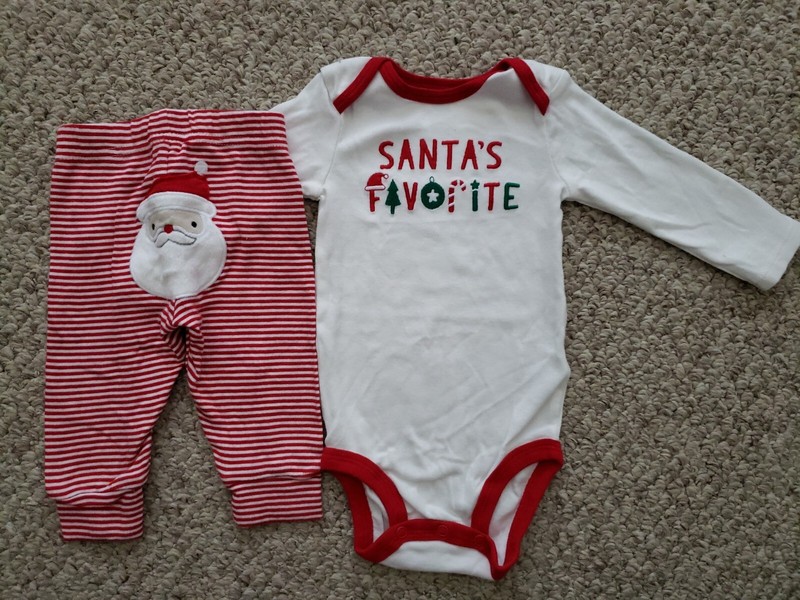 Just One You By Carter's Cute Christmas 2 Pc. Outfit Santa Butt 6 M 3-6 M