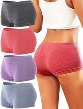 4-Pack Women's Soft Stretch Boxer Shorts:Seamless Full Coverage Boyshorts-sizeXL