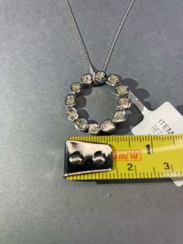 Beautiful Polki Diamond 0.5 Ct, Circle Pendant + chain Sterling 925 - Picture 4 of 4