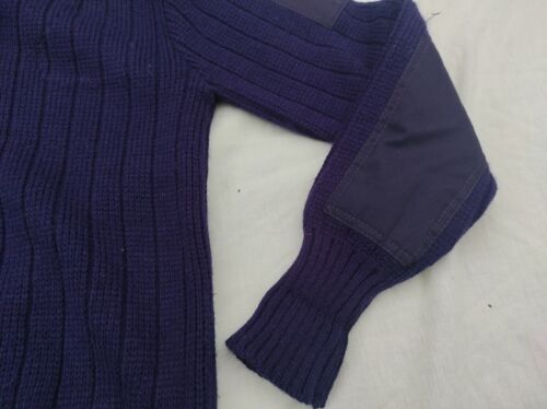 British police navy v- neck jumper sweater ribbed military sweatshirt - Imagen 2 de 11