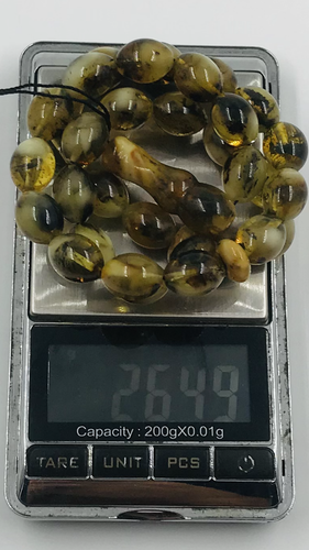 Islamische 33 Gebetsperlen Natur Baltischer Bernstein Tasbih Tasbeeh gepresst... - Bild 5 von 6