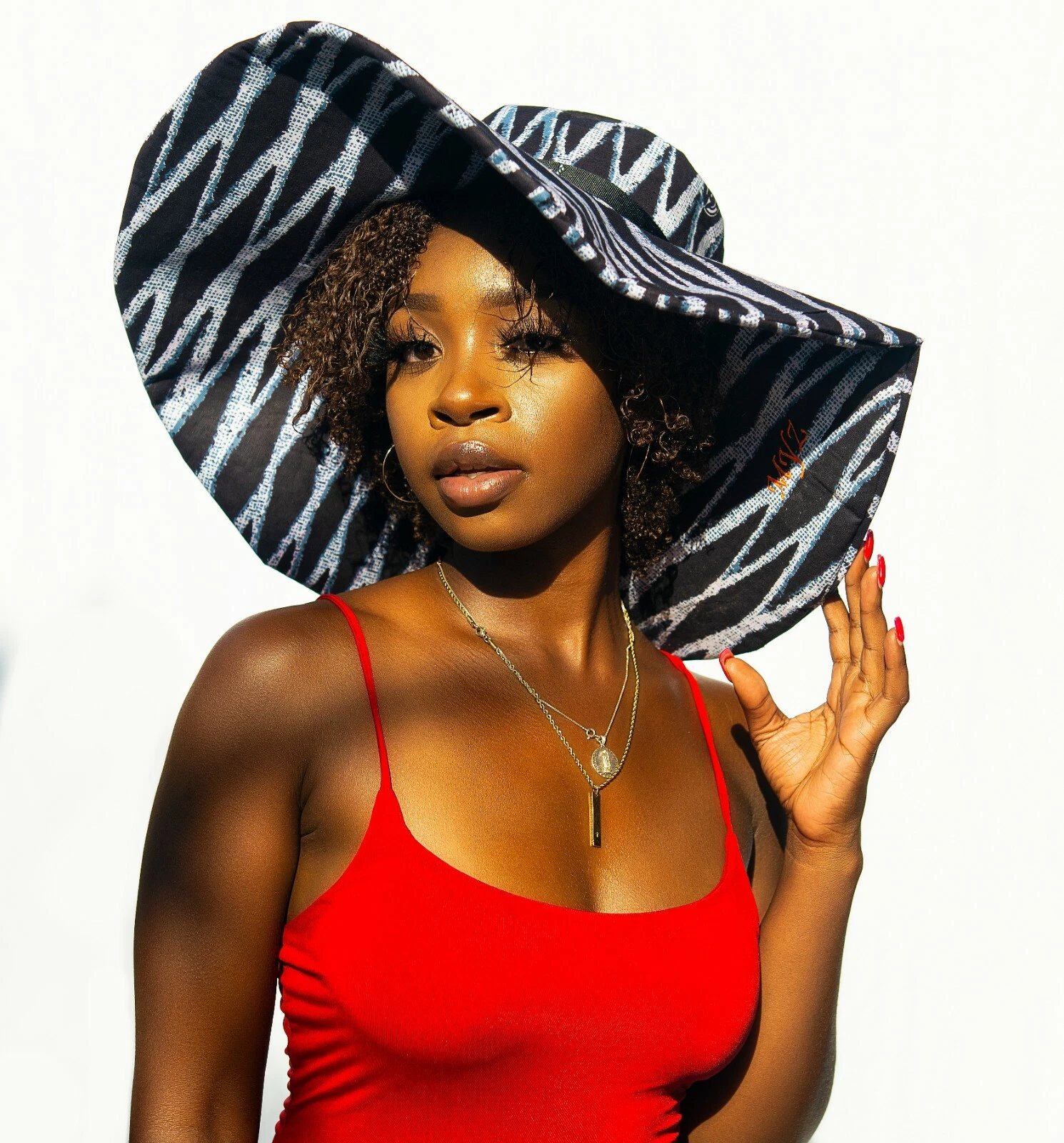 Ankara, Classic Bamileke Fabric Sun/Summer hat 100%Cotton, Reversible, Wide Brim
