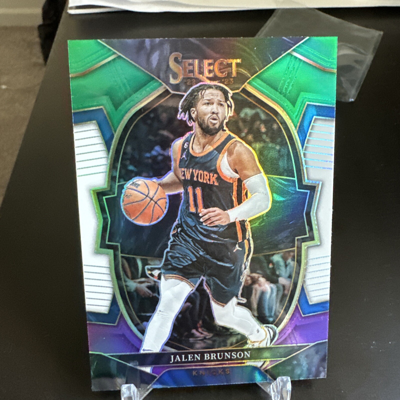 2022-23 PANINI SELECT GREEN WHITE PURPLE JALEN BRUNSON No.22