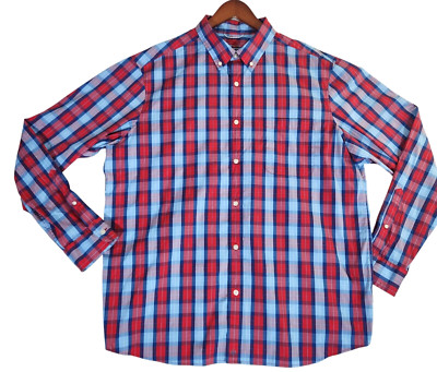 Vineyard Vines On The Go Performance Shirt Men's XL Red Plaid Brrr Button Down
