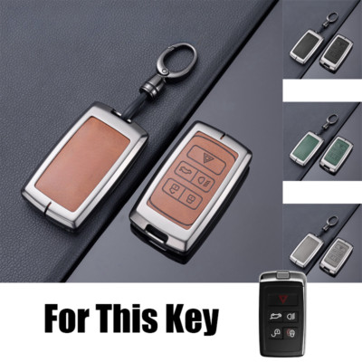Alloy Leather Car Key Fob Case Cover For Land Rover Range Rover Velar For Jaguar
