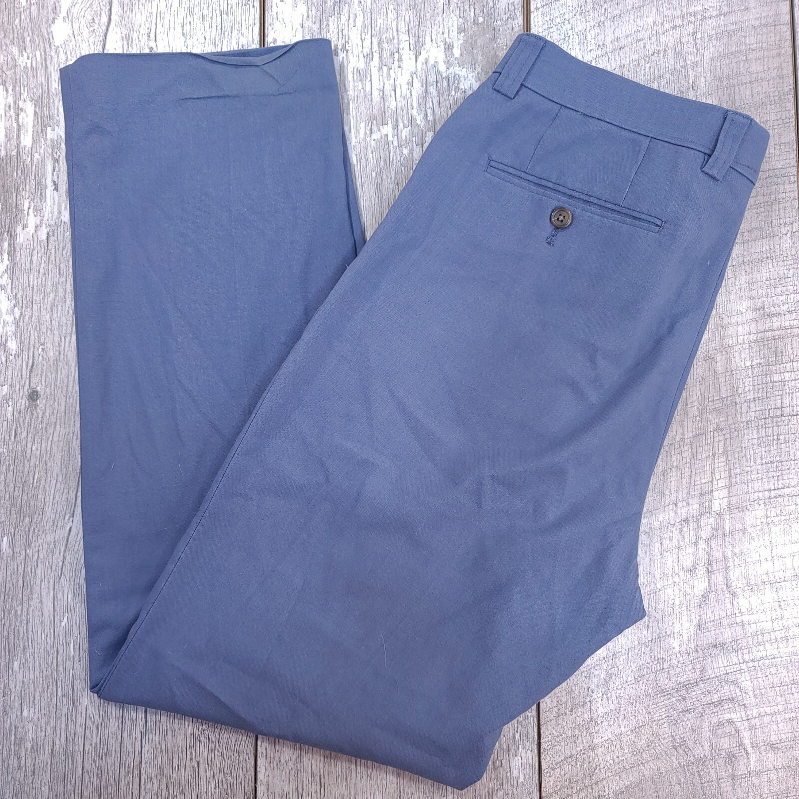 Ralph Lauren Men's Blue Rayon Dress Pants 34x31 Regular Straight Fit