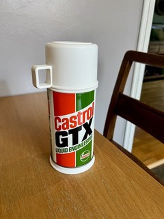 Vintage Thermos Castrol GTX Liquid Engineering Flask 1970s petrolhead collect