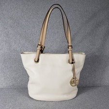 Michael Kors Tote Bedford Medium Vanilla Pebbled Leather Shoulder Bag Quiet Lux