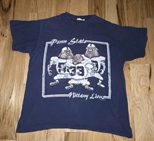 Vtg. 90s Penn State Nittany Lions Football Decotex T-Shirt Sz. XL Blue RARE!