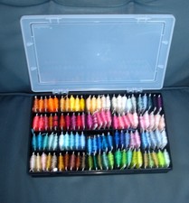 100 Full Bobbins Anchor DMC Etc Embroiderty Threads In Storage Box Y