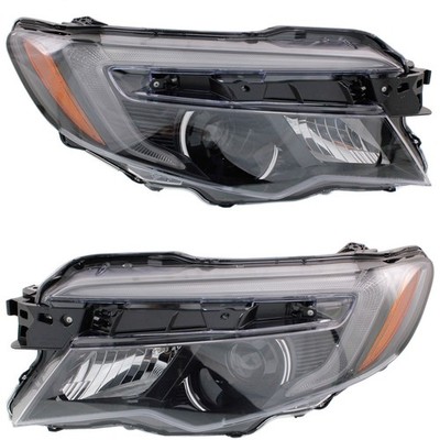Left & Right Headlight Set For Honda Pilot 2016-2018 LX Halogen with Bulbs CAPA