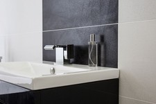 London Black Porcelain Matt Bump Tile 300mm x 600mm (Cut Sample)