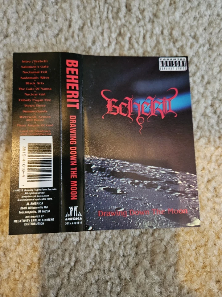 Beherit Drawing Down The Moon Original 1993 Cassette Tape Black Death Metal Foto 2 de 4