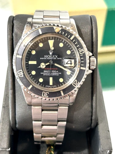 VINTAGE ALL-ORIGINAL ROLEX 40mm RED SUBMARINER 1680 C. 1972 with BOXES & PAPERS