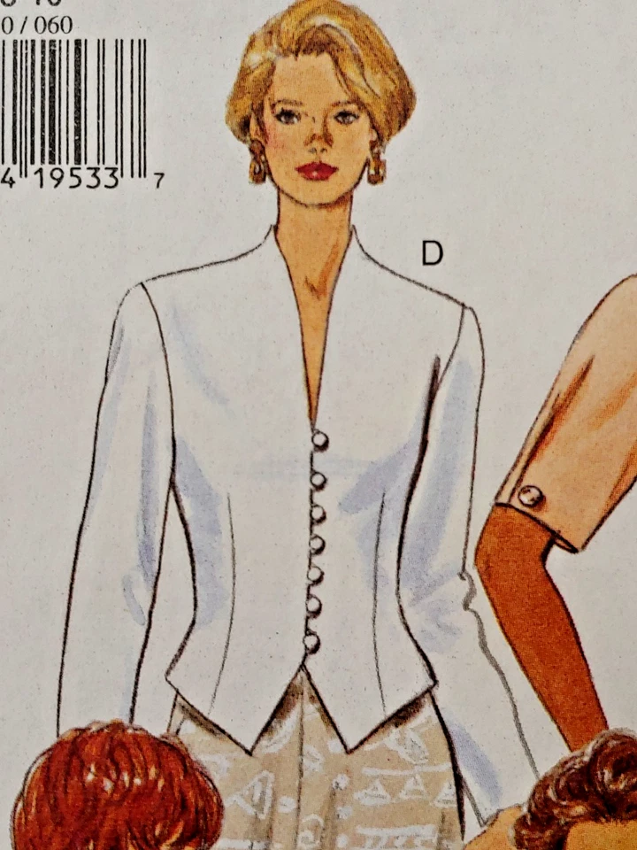 Butterick 3510 Misses Semi Fitted Top Front Button Shaped Hemline Size 6 8 10 - Image 2 of 4
