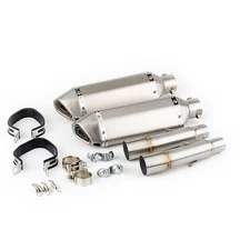 For Honda CB900F Hornet 2001-2009 Exhaust Mid Link Pipe Silvery Muffler Tips