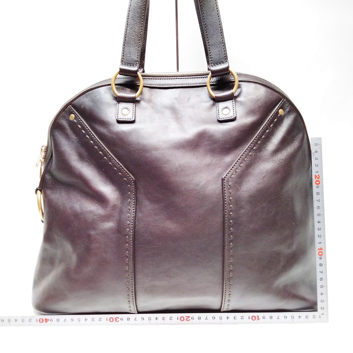Yves Saint Laurent Hand Bag YSL Muse Large Dark Brown Brown