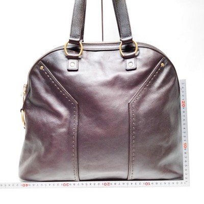 Yves Saint Laurent Hand Bag YSL Muse Large Dark Brown Brown