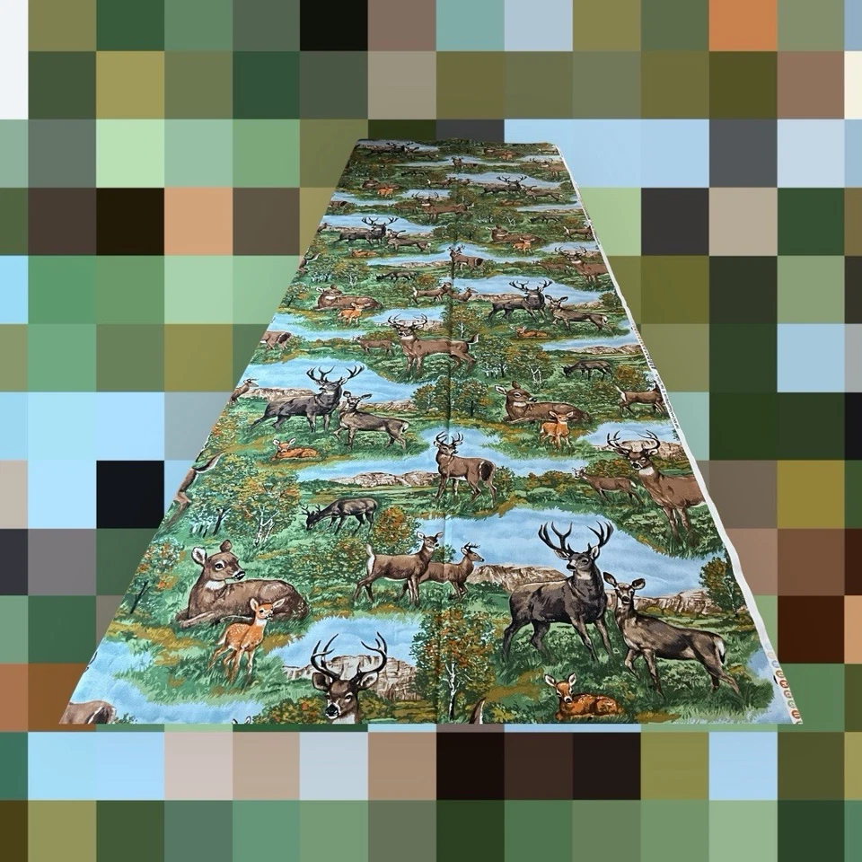 Blank Textiles Cotton Fabric Pattern #6042 Deer in Forest Setting 2 Yards x 44" - Image 4 of 4