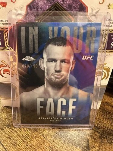2026 Topps Chrome UFC Reinier De Ridder In Your Face Insert blue parallel /150