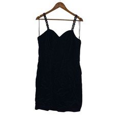 Delaru Velvet Little Black Mini Dress 13/14 Vintage Party Cocktail